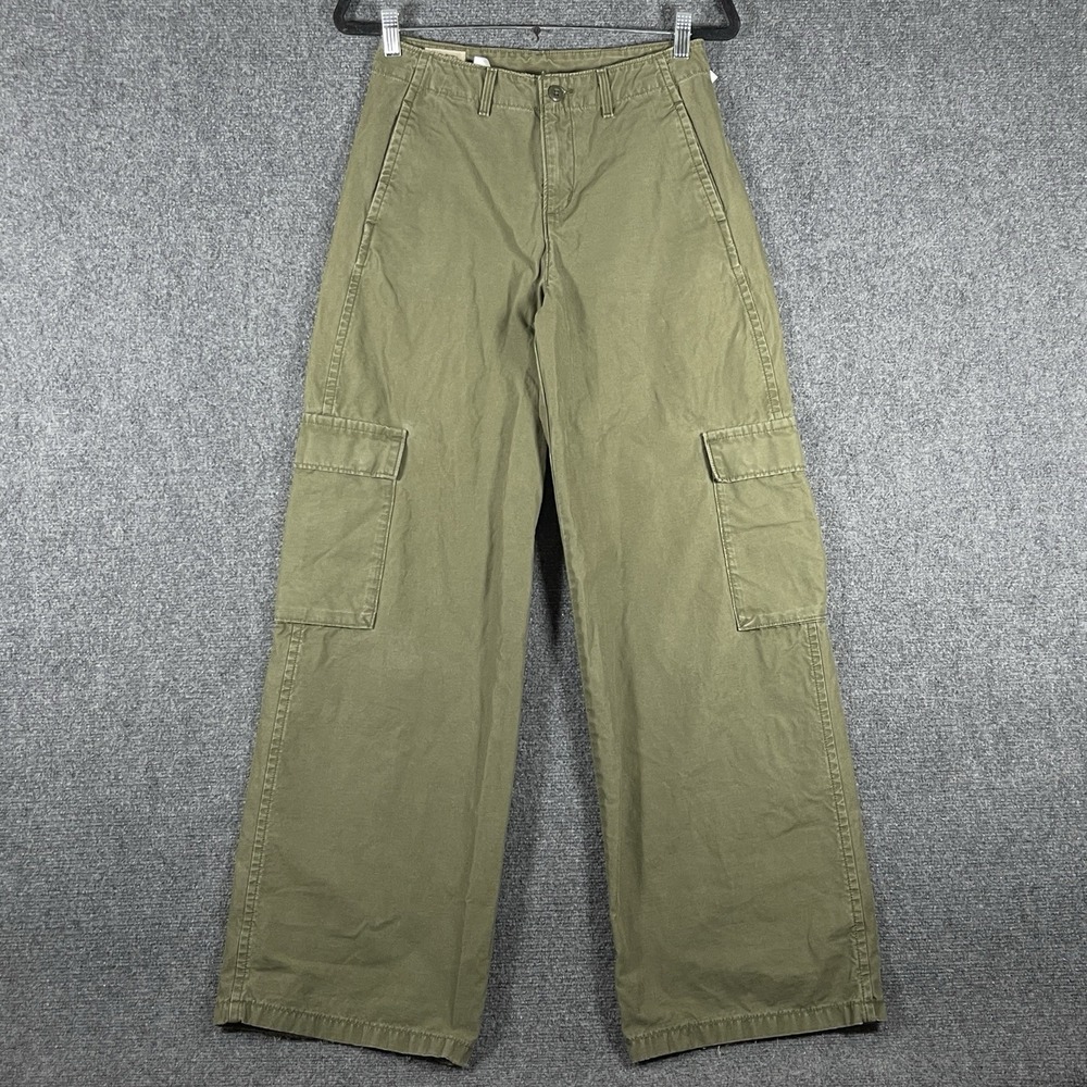 Levis Baggy Wide Leg Cargo Pants Olive Green Utility Gorpcore Womens Size 25x32